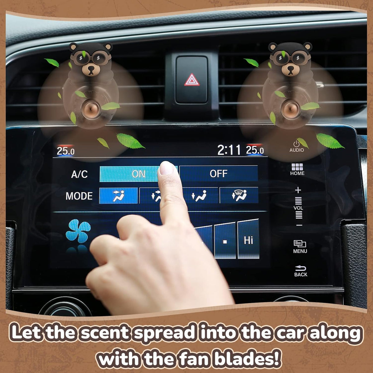 Tallew Car Air Freshener Cute Duck Car Vent Clip Diffuser with Rotating Propeller Outlet Vent 2.5" x 2.4" x 2.1" Easy to Install Included 2 Scents Aroma Tablets Aromatherapy Ornament Auto Accessories