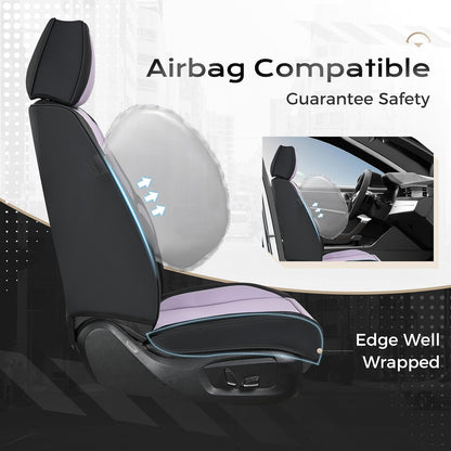 Coverado Seat Covers Full Set, Black Seat Covers for Cars 5 Seats, Car Seat Protector, Waterproof Nappa Leather Car Seat Cushion, Front and Rear Car Seat Cover Fit for Most Sedans SUV Pick-up Truck - Colors A