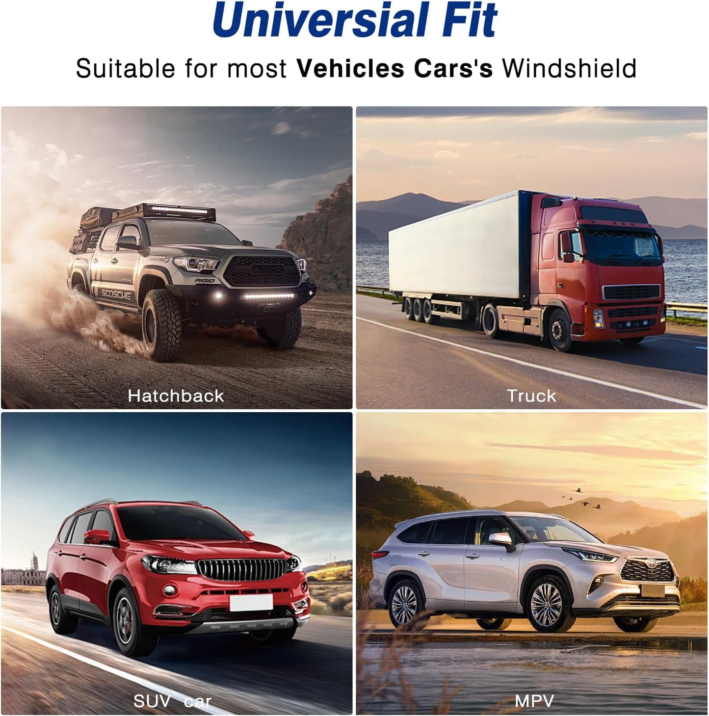 Windshield Sun Shade - Car Sun Shade Windshield, Reflector Sunshade Offers Ultimate Protection for Car Interior, Foldable Front Window Fit for Hatchback, Truck, SUV, MPV