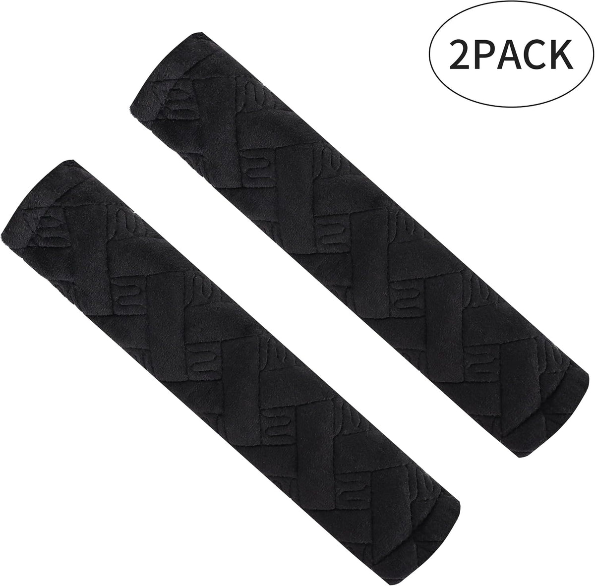 Amooca 2-Pack Soft Seat Belt Covers Universal Car Shoulder Pad Cushions with Braid Pattern for Comfortable Driving & Bag Strap Protection Red
