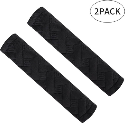 Amooca 2-Pack Soft Seat Belt Covers Universal Car Shoulder Pad Cushions with Braid Pattern for Comfortable Driving & Bag Strap Protection Red