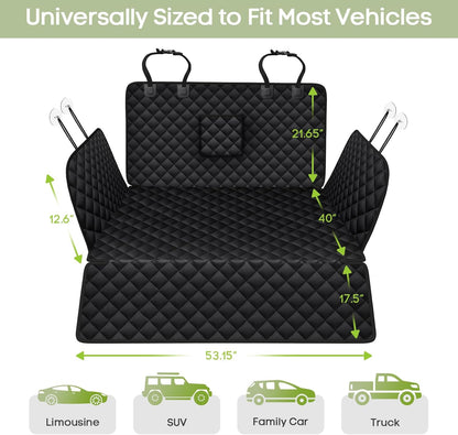 SUV Cargo Liner for Dogs, Waterproof Pet Cargo Cover with Bumper Flap Protector, Scrachproof Non-Slip 600D Oxford Fabric, Machine Washable