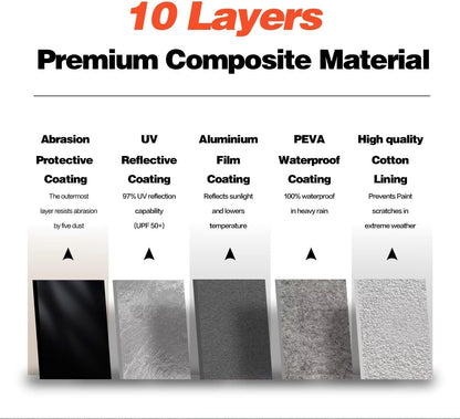 Large SUV Car Cover for Chevy Suburban 100% Waterproof All Weather, Heavy Duty Outdoor Full Exterior Covers Rain Sun Wind UV Protection. - Colors B