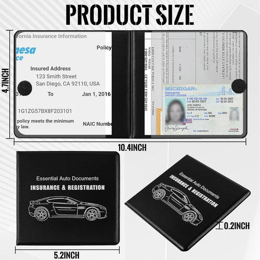 REGUICORP Registration and Holder, 4-Pack and Registration, Auto Essential Holder, Interior Accessories Fit Most, Trucks and SUVs, Men & Women