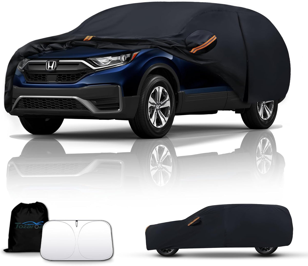 SUV Cover Waterproof All-Weather,Outdoor Full Exterior Car Covers for Automobiles SUV(Length up to 181 inch) with Windshield Sun Shade Universal Fit Subaru CrossTrek,Audi Q3,Soul,Element etc