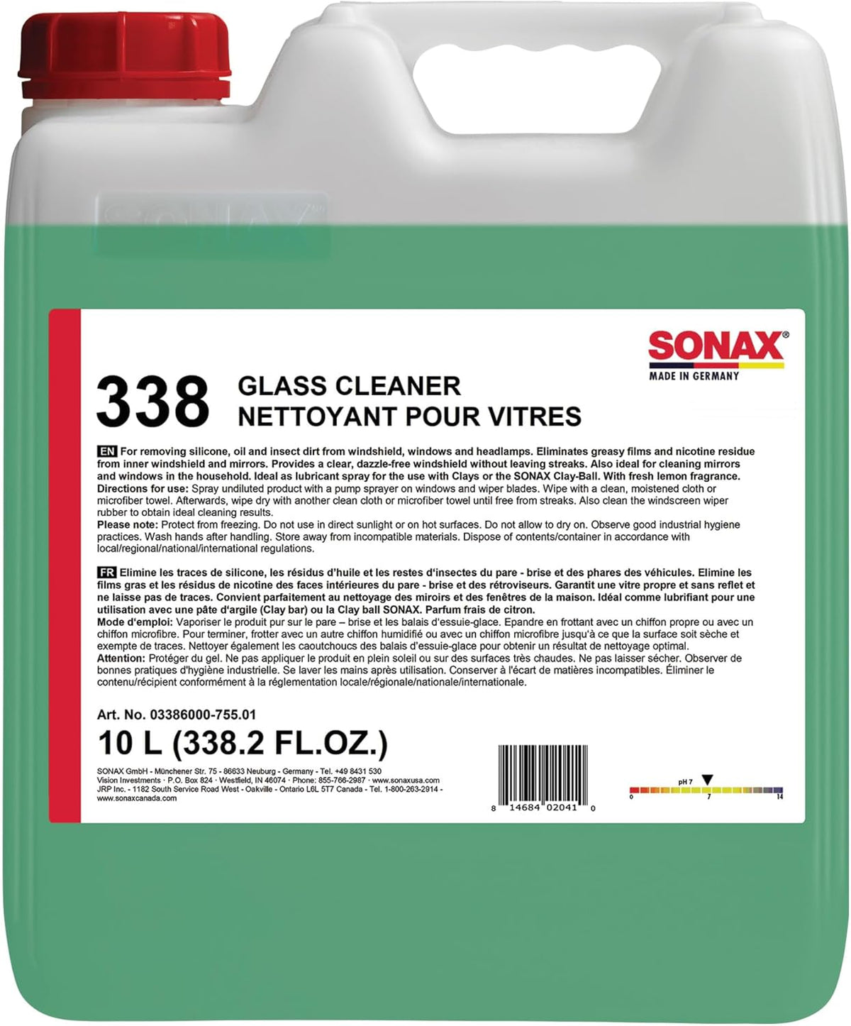 SONAX Glass Cleaner 338400 | Powerful Streak Free Formula for Crystal Clear Windows and Mirrors | Easily Removes Dirt Grease and Grime | Safe for Automotive and Household Use | 750ml