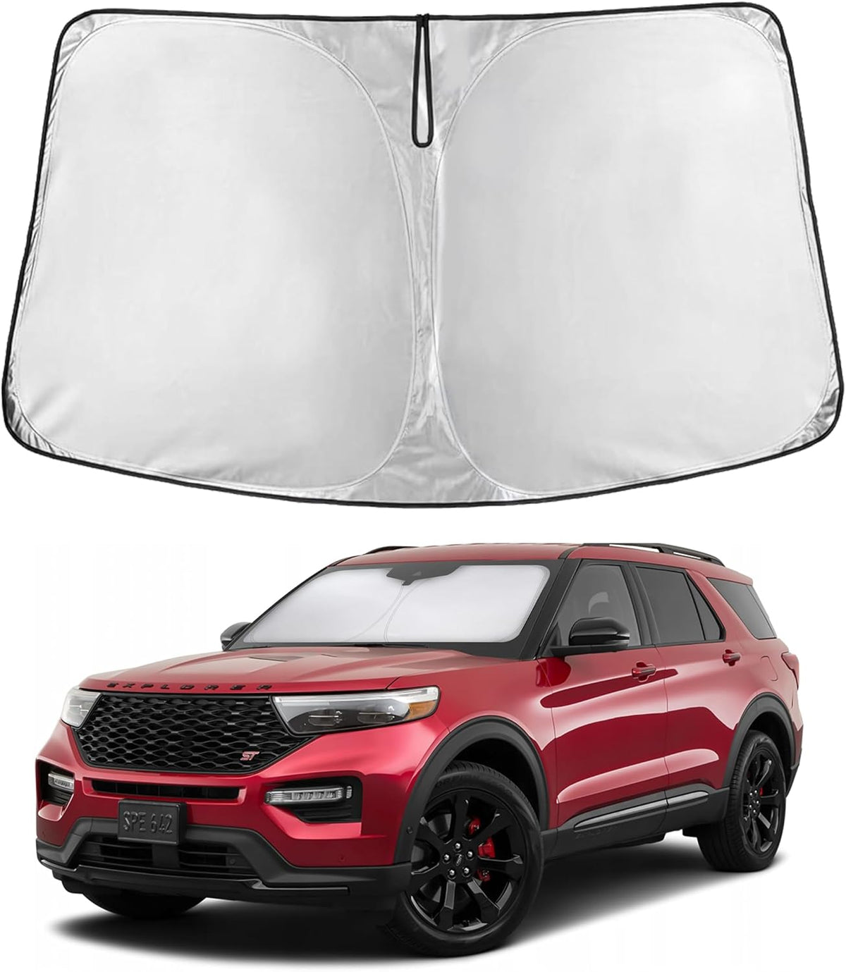 EcoNour Car Windshield Sun Shade | 2025 Upgraded Innovative No-Light-Pass Technology for Maximum Coverage | Foldable Sun Shade Keeps Your Vehicle Cool | Must-Have Car Accessories | Small (59" x 29") - Colors E