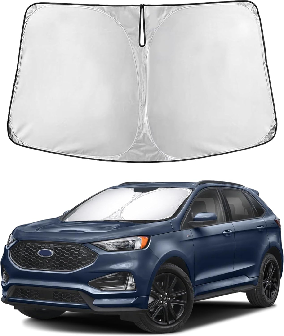 EcoNour Car Windshield Sun Shade | 2025 Upgraded Innovative No-Light-Pass Technology for Maximum Coverage | Foldable Sun Shade Keeps Your Vehicle Cool | Must-Have Car Accessories | Small (59" x 29") - Colors L