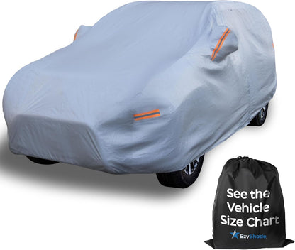 EzyShade 10-Layer Car Cover Waterproof All Weather - See Vehicle Size-Chart - Car Covers for Automobiles & Car Snow Cover - Full Exterior Covers - Winter Rain Sun SUV Sedan. Size A4 (See SizeChart)