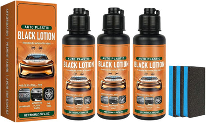 Black Plastic Restorer for Car, Permanent Automotive Plastic and Trim Restorer, Ultimate Exterior Plastic Renovation Lotion, Black Trim Restorer for Cars and Vehicles (1)