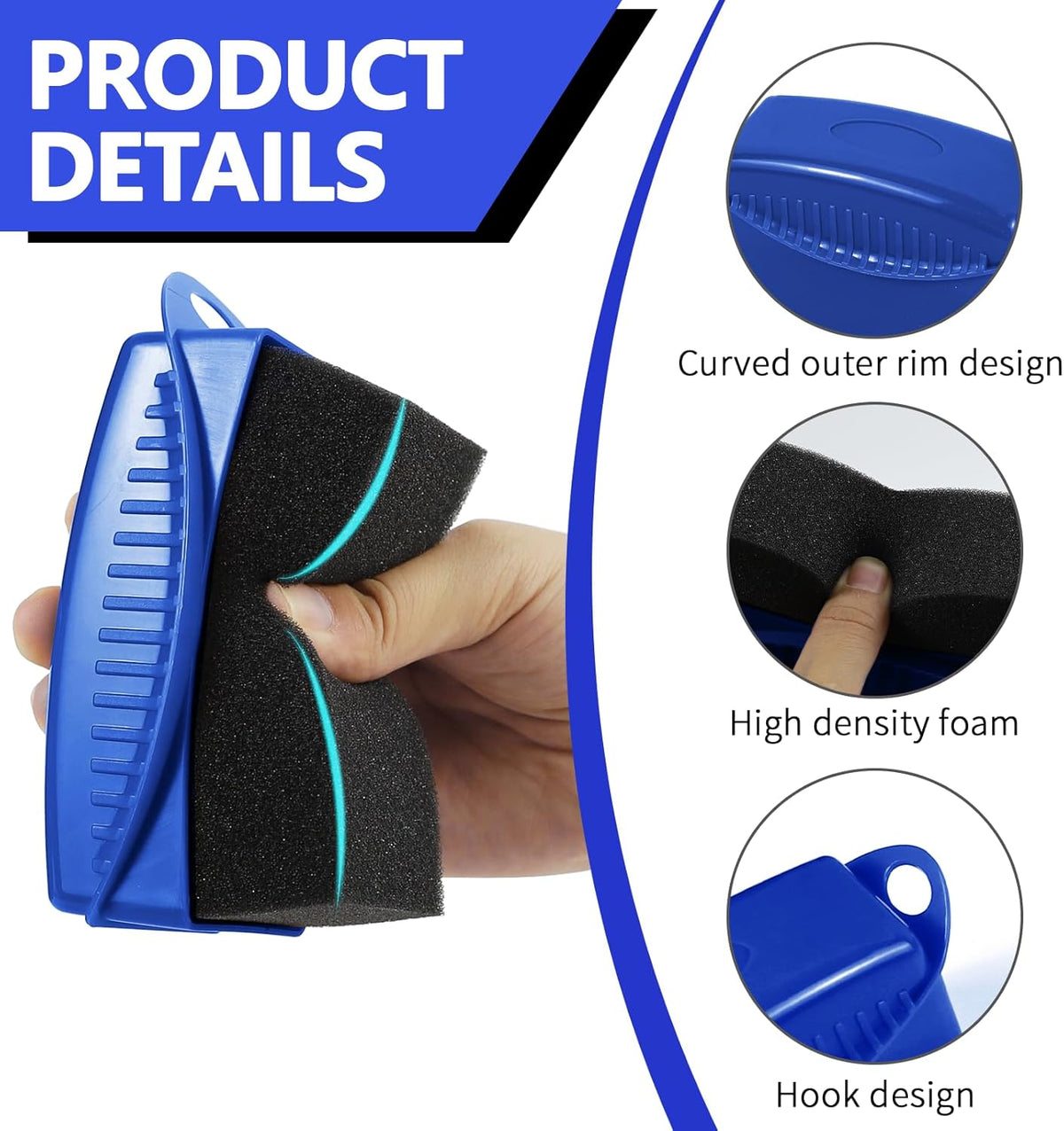 2PCS Tire Dressing Applicator, Car Tire Applicator Dressing Shine Sponge, Reusable Tire Dressing Applicator Pads with Lid, Wheel Applicator Foam for Car Detailing Cleaning (Gray)