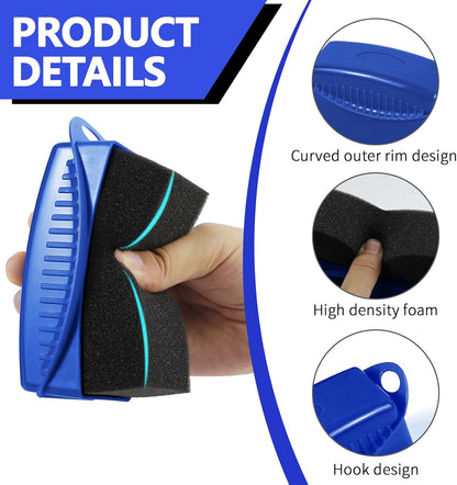 2PCS Tire Dressing Applicator, Car Tire Applicator Dressing Shine Sponge, Reusable Tire Dressing Applicator Pads with Lid, Wheel Applicator Foam for Car Detailing Cleaning (Gray)