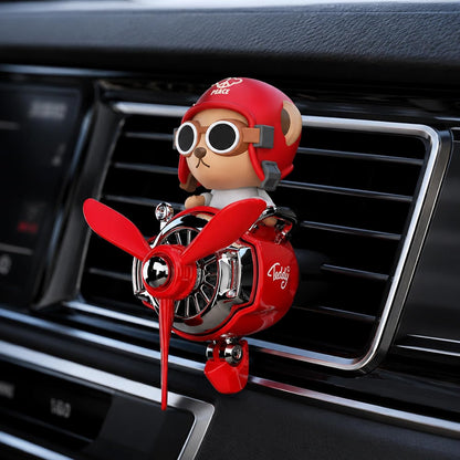 Pilot Car Air Freshener, Cute Dog Car Vent Clip Air Freshener Automotive Air Outlet Fan Diffuser, Automotive Interiors Vent Decoration (Shake Head Style - Dog)