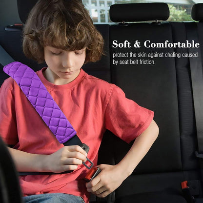 Universal Car Seat Belt Pads Cover,Seat Belt Shoulder Strap Covers Harness Pad for Car/Bag,Soft Comfort Helps Protect You Neck and Shoulder from The Seat Belt Rubbing(2-Pack)