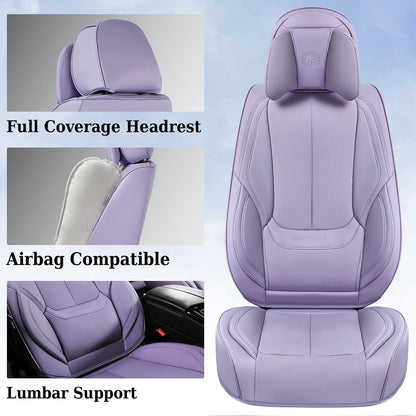 Coverado Seat Covers Full Set, Black Seat Covers for Cars 5 Seats, Car Seat Protector, Waterproof Nappa Leather Car Seat Cushion, Front and Rear Car Seat Cover Fit for Most Sedans SUV Pick-up Truck - Colors B