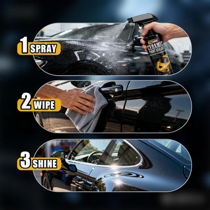 Ceramic Coating for Cars Polish, Paint Sealant Spray Enhancing Car Gloss and Color Depth, Hydrophobic Protection, Waterproof, Dustproof and Pollutant-Proof, High Shine Car Wax Coating Spray