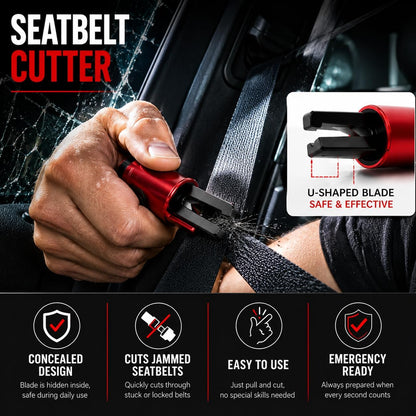 PNRNYC 3 Pack 2026 Upgraded Car Emergency Escape Tool – Window Breaker & Seatbelt Cutter, Spring-Loaded Glass Breaker for Instant Escape from Car Accident, Fire, Flood & Rollover Survival Kit
