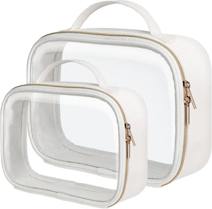 PACKISM Clear Makeup Bag - TSA Approved Toiletry Bag for Carry-on & Checked Luggage, Water Resistant Car Storage Organizer with Reinforced Seams