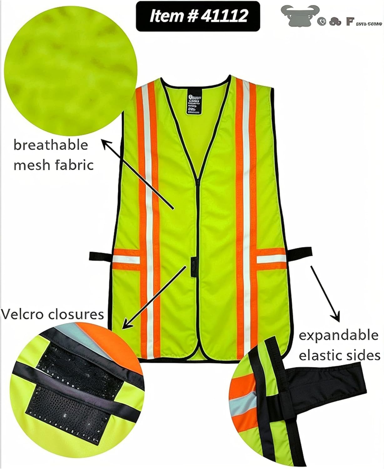 G & F Products High Visibility Reflective Safety Vest, One Size, Machine Washable Work Vest for Jobsite Safety