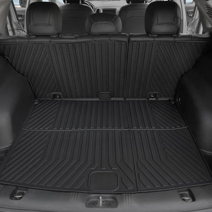 Floor Mats for Jeep Cherokee 2019-2023, All Weather Floor Mats Trunk Cargo Liner with Backrest Protectors and Door Sill Guards Accessories, Full Coverage Set