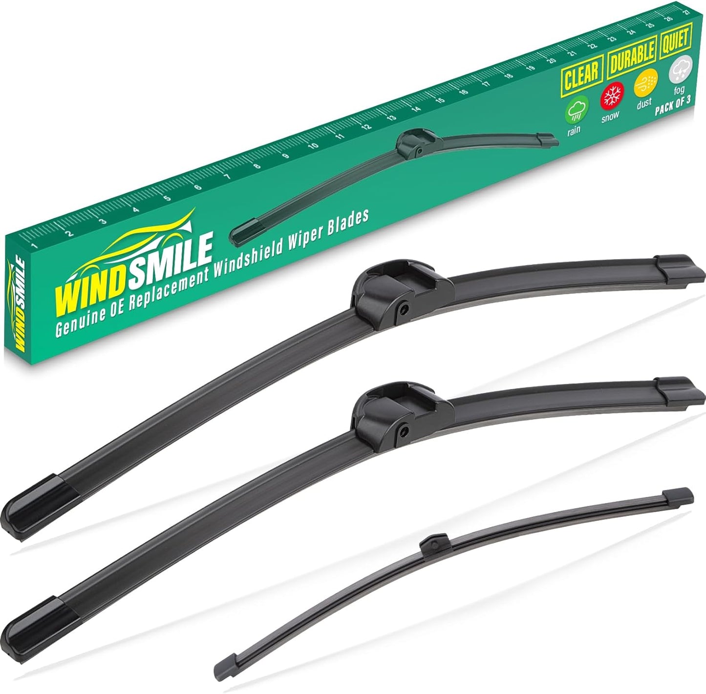 26" 16" 11" Windshield Wiper Blades Replacement for Chevrolet Chevy Trax 2024 2025 2026 Premium All Weather Front Rear Wipers Set - OEM Quality (Pack of 3) - Colors E