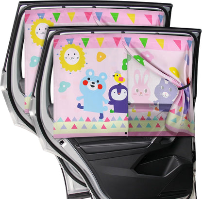 Car Window Shades, 2 PCS Magnetic Double Layer Auto Sun Shade for Side Windows Privacy Full Covers/Half Shade Options Back Car Window Curtains for Baby Protection