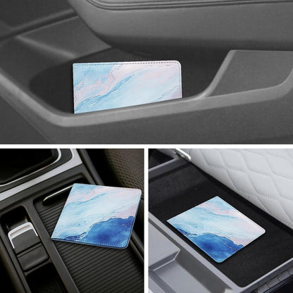 Car Registration and Insurance Holder, Premium Pu Leather Vehicle Glove Box Organizer - for Driver License, Cards & Essential Documents (L-Orange)