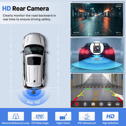 9" Wireless Apple Carplay Screen for Car, Portable Touchscreen Apple Carplay & Android Auto with OTA Update, Backup Camera,FM, Voice Control/GPS Navigation/Mirror Link/BT