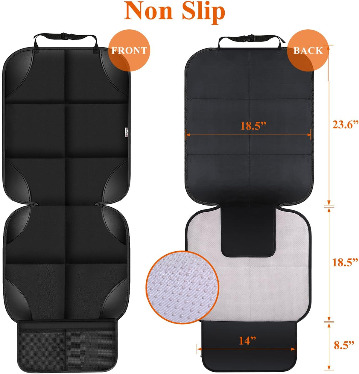 Meolsaek Kick Mats Back Seat Protector, Waterproof Oxford Seat Back Protector, Car Seat Back Protector for Kids, Back of Seat Protector for Kids Feet Car Seat (Black A -1pc)