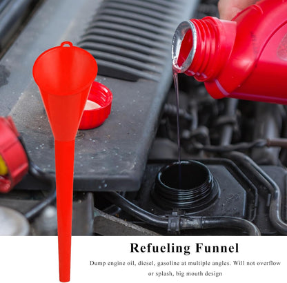 Oil Funnel, Multi-Purpose Plastic Long Neck Oil Funnel, Automotive Use Funnels for Filling Oils Lubricants Water Diesel, Kitchen Funnels for Filling Bottles Jars (Black)