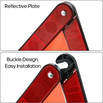 Fasmov 3 Pack Emergency Warning Triangle Kit, High Visibility Reflective Safety Triangle, Road Emergency Reflector for All Vehicles & Cars