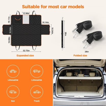 Shodu Waterproof Dog Car Seat Cover for Back Seat,Collapsible Scratchproof Dog Car Seats Covers,Nonslip Dogs Seat Cover with Mesh Window,Storage Pocket,Side Flaps,Universal Size Fit for Car/Truck/SUV