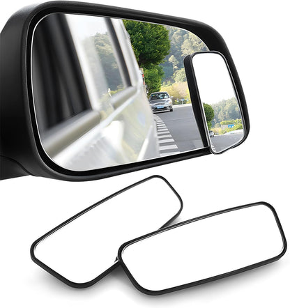 2 PCS Blind Spot Mirror, Adjustable Wide Angle Convex Side Rearview Mirrors, Long Framed Rectangular HD Glass Rear View Mirror for Sedans SUVs Trucks, Car Accessories (Framed Medium)