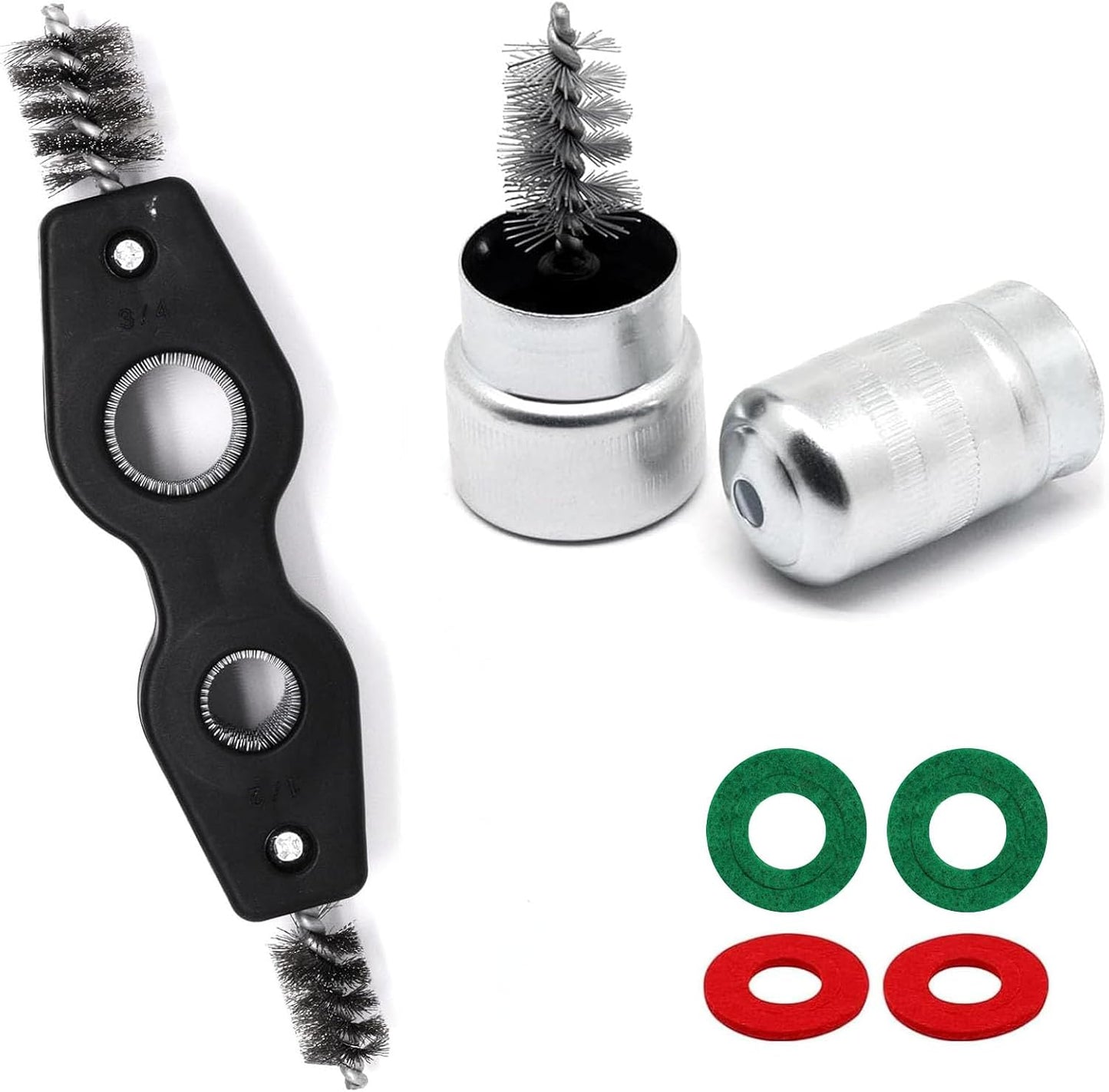 Battery Terminal Cleaner Kit, Battery Terminal Brush & 4 in 1 Copper Tubing Brush & 2pcs Anti-Corrosion Fiber Washers