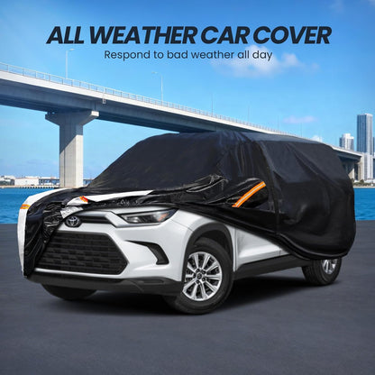 Large SUV Car Cover for Chevy Suburban 100% Waterproof All Weather, Heavy Duty Outdoor Full Exterior Covers Rain Sun Wind UV Protection. - Colors C