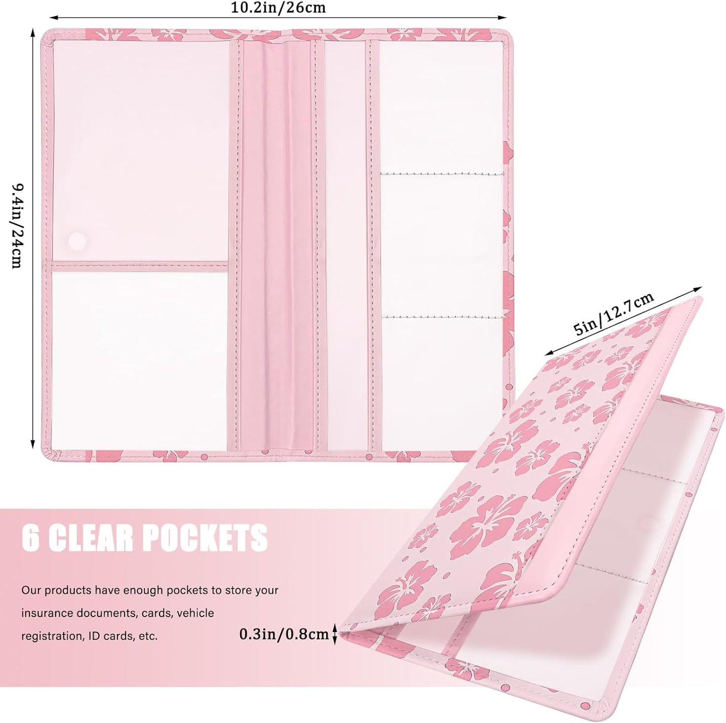 Car Registration and Insurance Holder, Auto Truck Document Holder with Magnetic Shut, Vehicle Glove Box Car Organizer, Interior Car Accessories for Women Men (Bow)