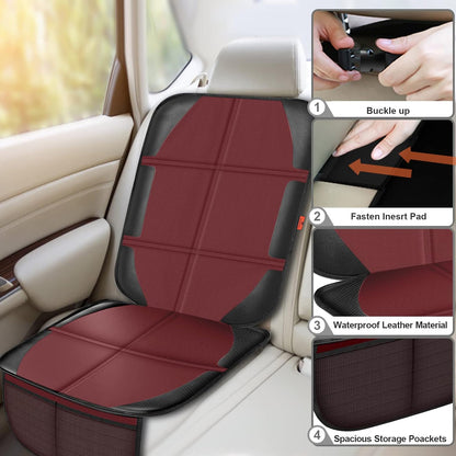 XHYANG Car Seat Protector,Auto Car Seat Protectors Baby Carseat Waterproof & Durable 600D Fabric for Child Baby Car Seat Mat Vehicle Pet Cover 2 Storage Pockets (2 Pack)