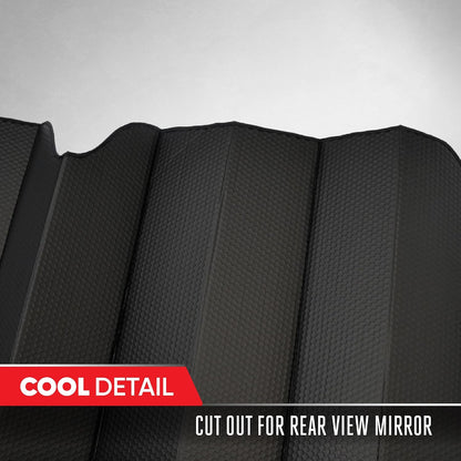 Motor Trend Windshield Sunshade for Car, Truck & SUV, Black - Folding Sun Shade for Front Window, Auto Sun Visor Heat Protection, UV Rays Blocker (58 x 24 Inch)