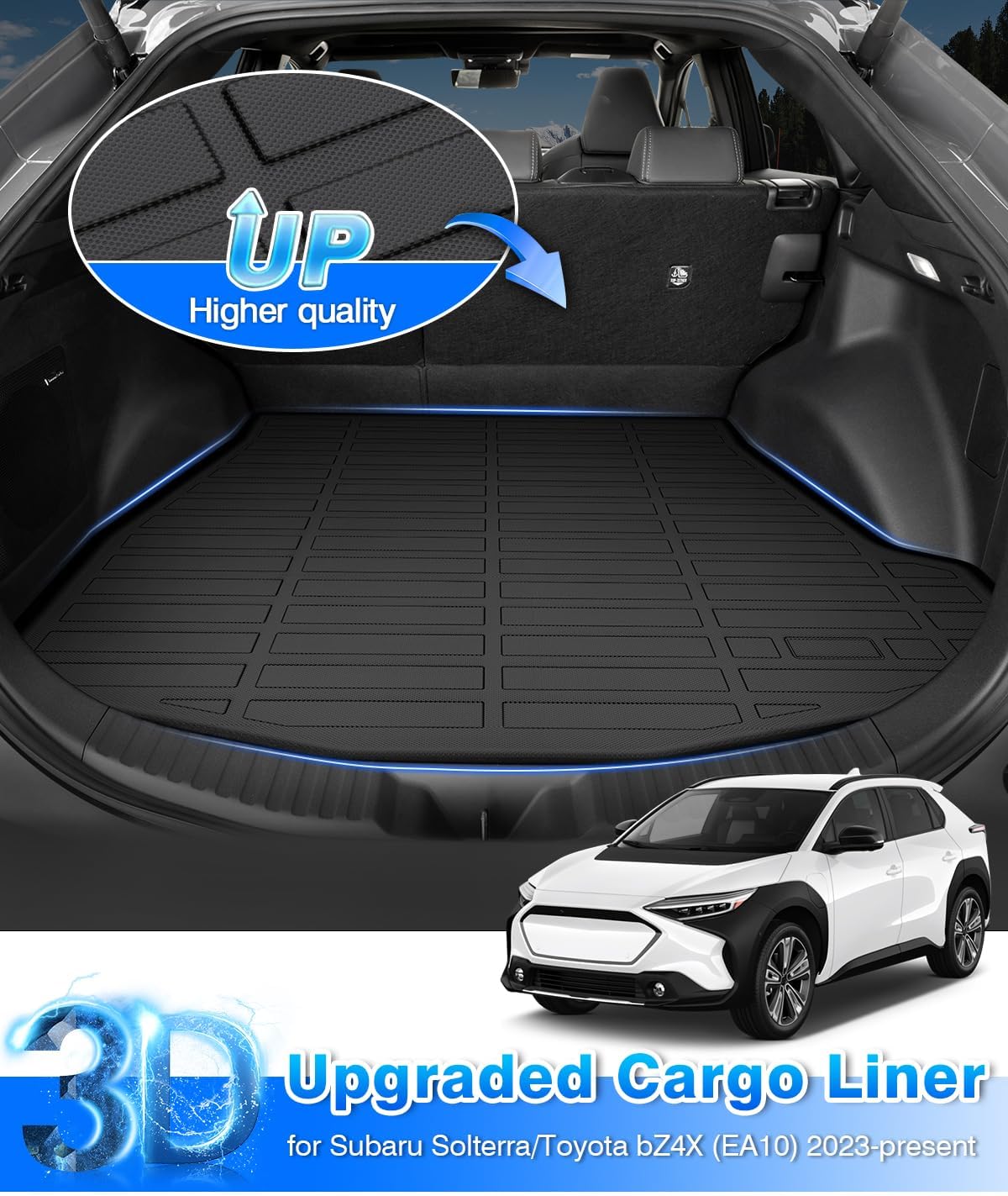 Rav4 Cargo Liner - Trunk Mat for Toyota RAV4 2019-2024 2025, All Weather Cargo Mat for rav4 Accessories, Heavy Duty (Fit for All Models)