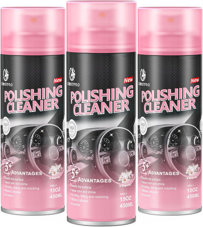 DONKEYPRO Car Interior Cleaner, Polishing Cleaner Detailer Spray for Vehicle Detailing, 450ml Aerosol 15 fl oz with Iron Can (2-Pack)