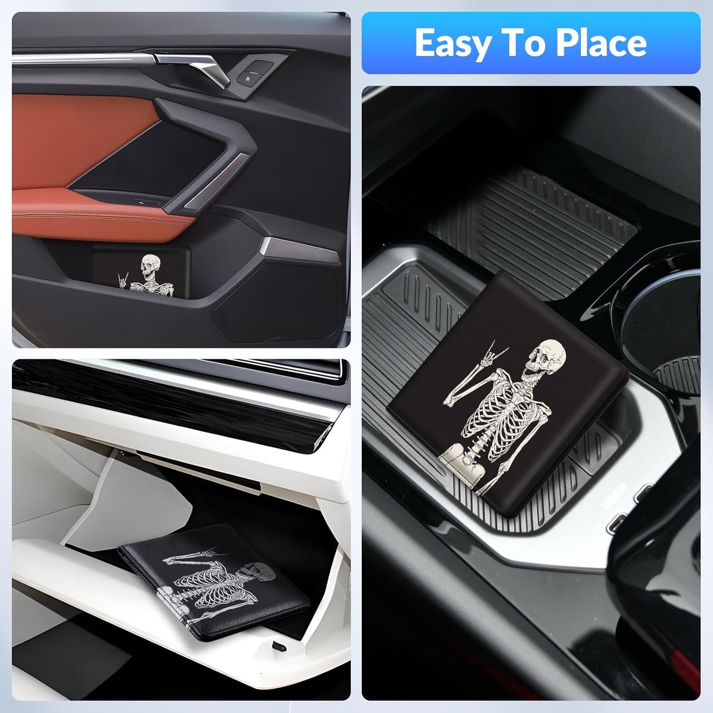 Car Registration and Insurance Card Holder，Vehicle Glove Box Car Organizer，Accessories Case for Storing Driving Licences, Cards, Documents