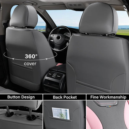 Coverado Car Seat Covers, Seat Covers Full Set, 5 Seats Automotive Seat Cover, Mesh Breathable Seat Protectors, Universal Fit for Most Cars