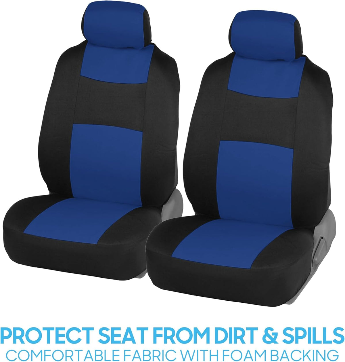 BDK PolyPro Car Seat Covers Full Set in Charcoal on Black – Front and Rear Split Bench for Cars, Easy to Install Cover Set, Accessories Auto Trucks Van SUV