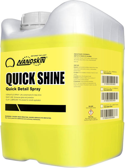 Nanoskin QUICK SHINE Quick Detail Spray 1 Gallon - Waterless Detailer Spray for Car Detailing | Deep Gloss Car Wax Booster & Clay Lubricant | Removes Dust, Smudges, Fingerprints and Other Contaminants