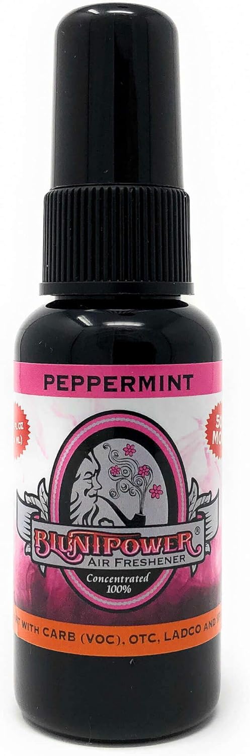 BluntPower (Baby Powder, 1 Pack) Concentrated Air Freshener Spray - Oil-Based Room Diffuser Spray - Long-Lasting Bathroom Scent, Car Freshener & Odor Eliminator - Colors A