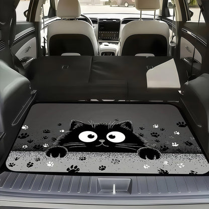 Universal Car Trunk Mat 29" x 39",Purple Colorful Flowers All Weather Trunk Protection Cargo Liner, Durable Cargo Mat Rear Trunk Liner,Stylish Vehicle Interior Accessories Suitable for Most Car Models