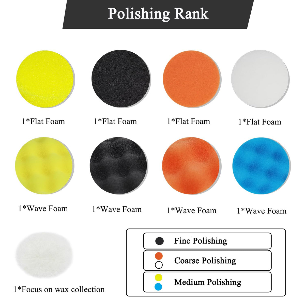 Car Foam Polishing Buffing Kit, Polishing Buffing Pads, Wool Pads,Polishing & Buffing Wheels, for Headlights & Body Foam Wax & Buffer Kits (27)