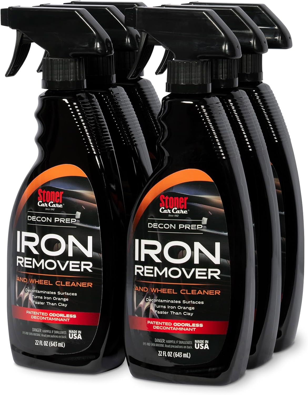 Stoner Car Care 92104 Iron Remover & Wheel Cleaner – Odorless Iron Fallout & Brake Dust Remover for Paint, Wheels & Glass – pH Balanced Rust Decontaminant with Color Indicator – 22 fl oz