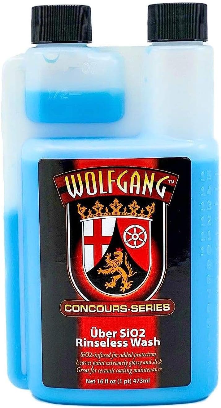 Wolfgang Uber SiO2 Rinseless Wash | Highly Concentrated Rinseless Formula | SiO2-Enhanced for Glossy, Slick Finish Without Water | WG-1650 | 16oz