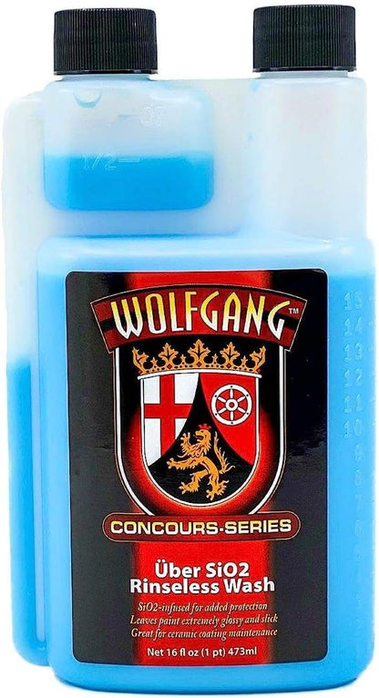 Wolfgang Uber SiO2 Rinseless Wash | Highly Concentrated Rinseless Formula | SiO2-Enhanced for Glossy, Slick Finish Without Water | WG-1650 | 16oz